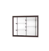 Recessed Wall Display Case w/ White Laminate Back and Dark Bronze Aluminum Frame, 48"H X 60"W X 16"D