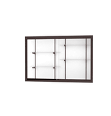 Recessed Wall Display Case w/ White Laminate Back and Dark Bronze Aluminum Frame, 48"H X 72"W X 16"D