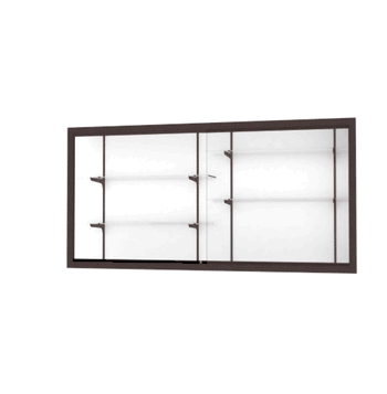 Recessed Wall Display Case w/ White Laminate Back and Dark Bronze Aluminum Frame, 48"H X 96"W X 16"D - Click to enlarge
