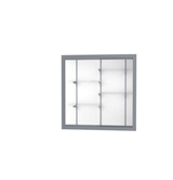 Recessed Wall Display Case w/ White Laminate Back and Satin Natural Aluminum Frame, 48"H x 48"W x 16"D