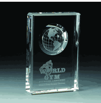 Recessed World Crystal Award - Click to enlarge