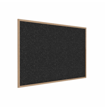 Recycled Bulletin Board with Oak Finish Frame, 4'H x 6'W, Tan Speckled - Click to enlarge