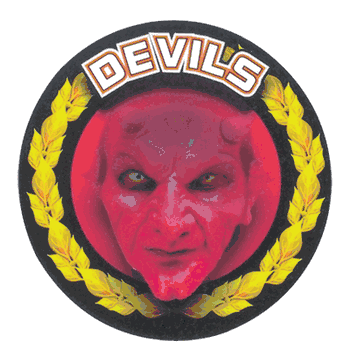 Red Devils Mascot Medal Insert - Click to enlarge