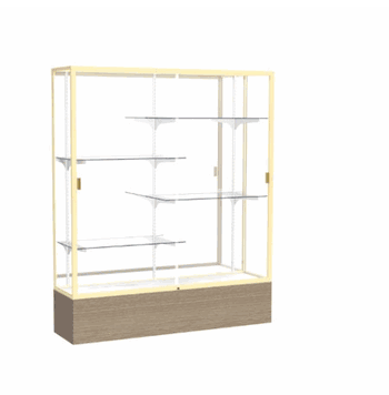 Reliant Driftwood Oak Vinyl case, Mirror Back w/ Champagne aluminum frame finish, 72"H x 60"W x 16"D - Click to enlarge