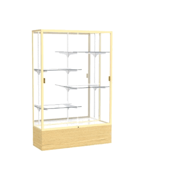 Reliant Light Oak Vinyl case, Mirror Back w/ Champagne aluminum frame finish, 72"H x 48"W x 16"D - Click to enlarge