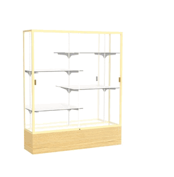 Reliant Light Oak Vinyl case, Mirror Back w/ Champagne aluminum frame finish, 72"H x 60"W x 16"D - Click to enlarge