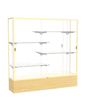 Reliant Light Oak Vinyl case, Mirror Back w/ Champagne aluminum frame finish, 72"H x 72"W x 16"D - Click to enlarge