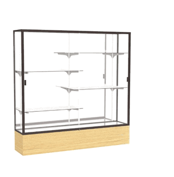 Reliant Light Oak Vinyl case, Mirror Back w/ Dark Bronze aluminum frame finish, 72"H x 72"W x 16"D - Click to enlarge