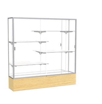 Reliant Light Oak Vinyl case, Mirror Back w/ Satin Natural aluminum frame finish, 72"H x 72"W x 16"D - Click to enlarge