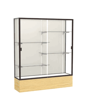 Reliant Light Oak Vinyl case, Plaque Fabric Back w/ Dark Bronze aluminum frame finish, 72"H x 60"W x 16"D - Click to enlarge