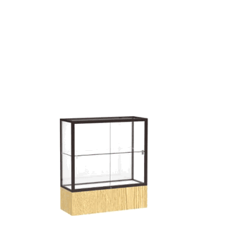 Reliant Light Oak Vinyl case, White Laminate Back w/ Dark Bronze aluminum frame finish, 40"H x 36"W x 14"D - Click to enlarge