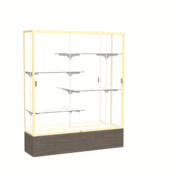 Reliant Walnut Vinyl case, Mirror Back w/ Champagne aluminum frame finish, 72"H x 60"W x 16"D - Click to enlarge