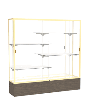 Reliant Walnut Vinyl case, Mirror Back w/ Champagne aluminum frame finish, 72"H x 72"W x 16"D - Click to enlarge
