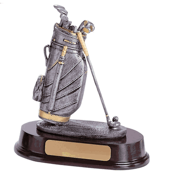 Resin Golf Bag & Club Trophy - 7 1/2" - Click to enlarge