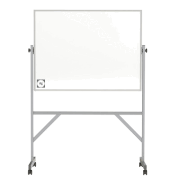 Reversible Double-Sided Magnetic Porcelain Whiteboard with Aluminum Frame, 3'H x 4'W - Click to enlarge