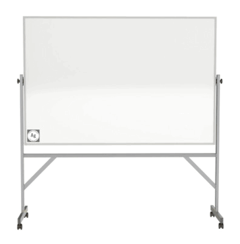 Reversible Magnetic Hygienic Porcelain Whiteboard with Aluminum Frame, 4'H x 6'W - Click to enlarge