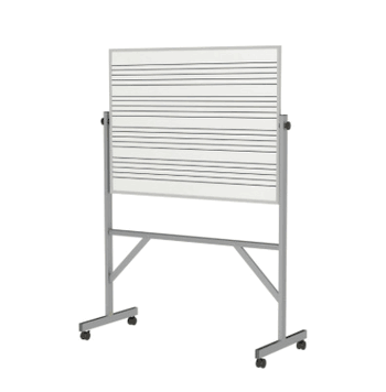 Reversible Music Staff Porcelain Magnetic Whiteboard, 3'H x 4''W, 1-Sided - Click to enlarge