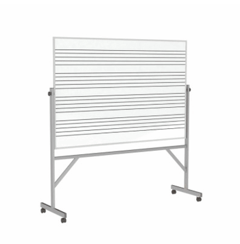 Reversible Music Staff Porcelain Magnetic Whiteboard, 4'H x 6''W, 2-Sided - Click to enlarge