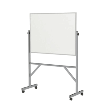 Reversible Magnetic Porcelain Whiteboard with Aluminum Frame, 3'H x 4'W - Click to enlarge