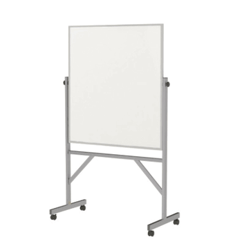 Reversible Magnetic Porcelain Whiteboard with Aluminum Frame, 4'H x 3'W - Click to enlarge