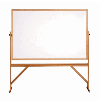Reversible Whiteboard with Wood Frame, 4'H x 6'W - Click to enlarge