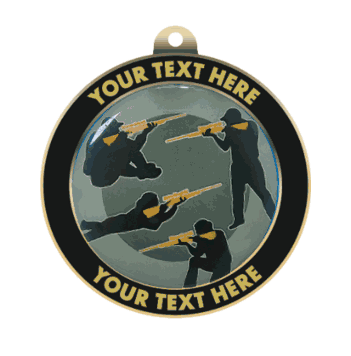 Rifle Insert Medal with Personalized Rim - Click to enlarge