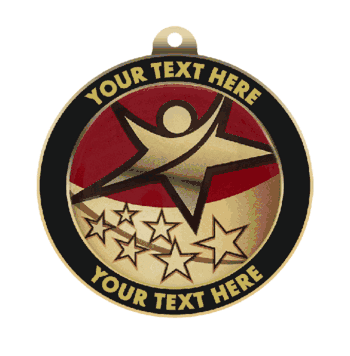 Rising Star Insert Medal with Personalized Rim - Click to enlarge