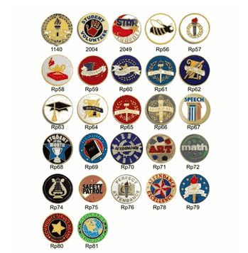 Round School Lapel Pins - Click to enlarge