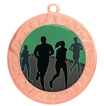 Epoxy Dome Insert Medal with Bronze Frame: Running - Click to enlarge