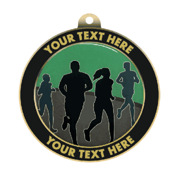 Running Insert Medal with Personalized Rim - Click to enlarge