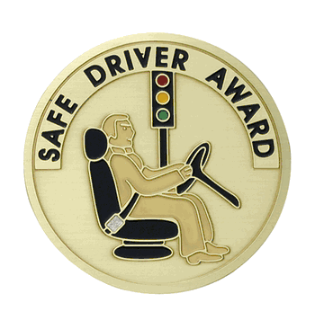Safe Driver Award Medal Insert (Etched) - Click to enlarge