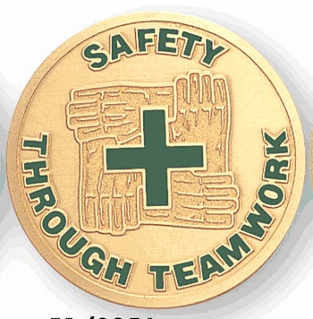 Safety Through Teamwork Medal Insert - Click to enlarge