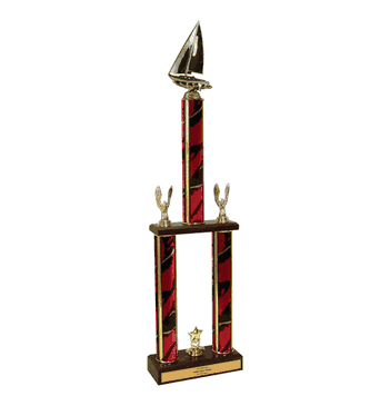 Sailing - Two Tier Championship Trophy with Wood Base - Click to enlarge