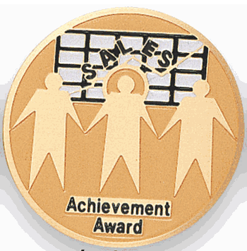 Sales Achievement Award Medal Insert (Etched) - Click to enlarge