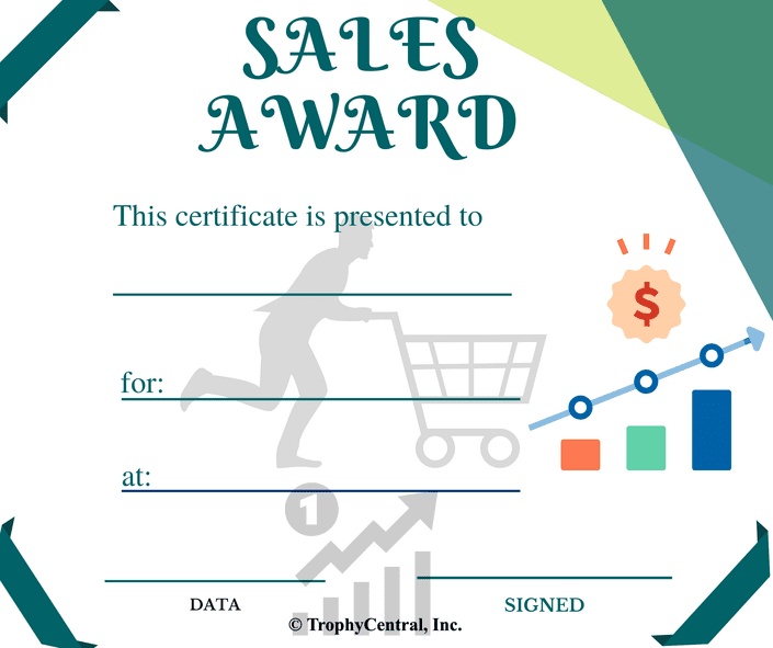 Free Sales Award Certificate Template TrophyCentral