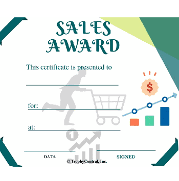 Sales Award Free Template - Click to enlarge