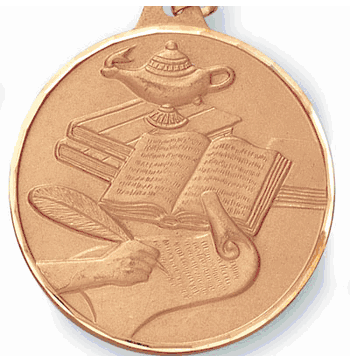Scholastic Achievement - 1 1/2" Gold, Silver & Bronze Medals - Click to enlarge