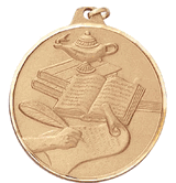 Scholastic Achievement - 2 Inch Diamond Cut Edge Medal with Ribbon
