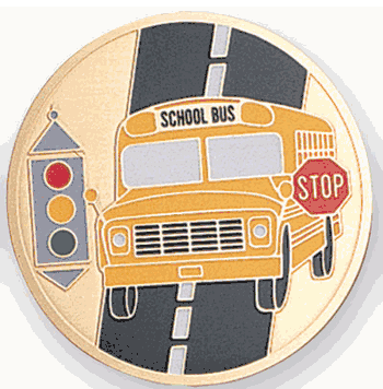 School Bus Medal Insert (Etched) - Click to enlarge
