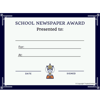School Newspaper Award - Click to enlarge