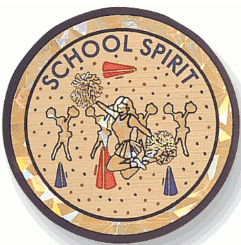 School Spirit Cheerleader Mylar Decal Medal Insert - Click to enlarge