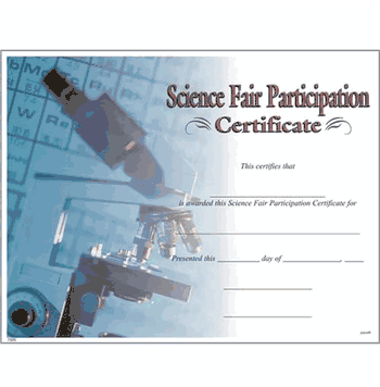 Science Fair Participation Certificates - Click to enlarge