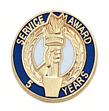 Service Anniversary Pins with Torch - Click to enlarge