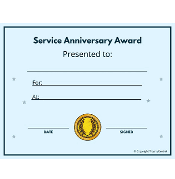 Service Award Free Template - Click to enlarge