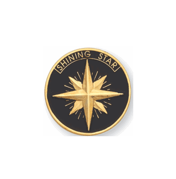 Shining Star - 1 Inch Gold Pin (BR Series) - Click to enlarge