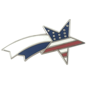 Shooting Star Pins with American Flag - Click to enlarge