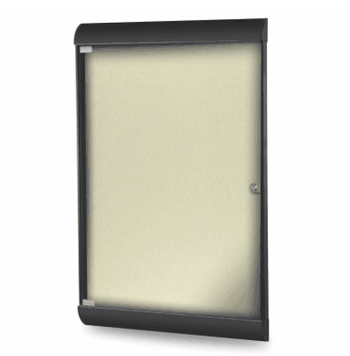 Silhouette 1 Door Vinyl Bulletin Board with Black Frame, 4'H x 2'W, Caramel - Click to enlarge