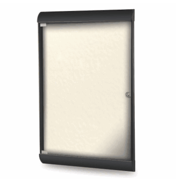 Silhouette 1 Door Vinyl Bulletin Board with Black Frame, 4'H x 2'W, Ivory - Click to enlarge
