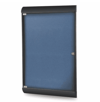Silhouette 1 Door Vinyl Bulletin Board with Black Frame, 4'H x 2'W, Navy - Click to enlarge