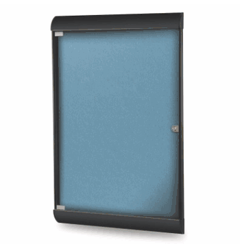 Silhouette 1 Door Vinyl Bulletin Board with Black Frame, 4'H x 2'W, Ocean - Click to enlarge